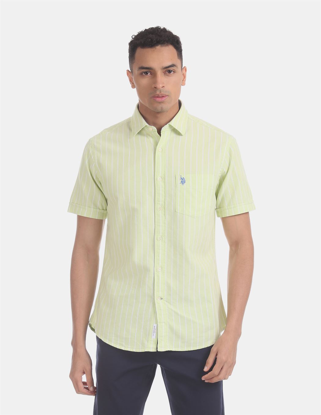 U.S.Polo Assn. Men Casual Wear Green Shirt